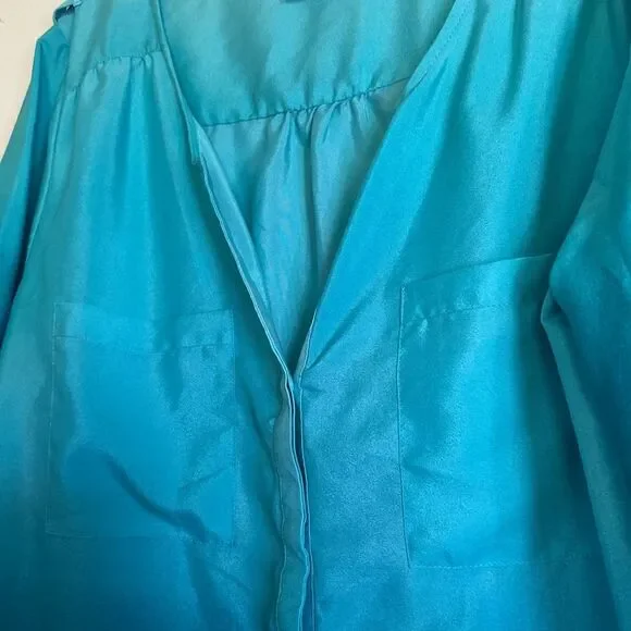 Como Petite Green Ombre Blouse M - Picture 4 of 6